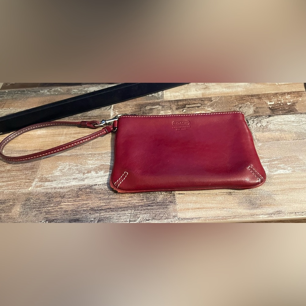 Coach vintage Red Leather Wristlet- Rehab